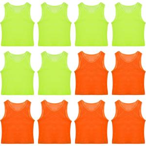baotongle 12pcs Pinnies Scrimmage Vests Team Jersey for Child Youth Teen Adult Lightweight Team Practice Basketball Jersey