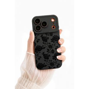 3 x ZZDWLDHA Compatible for iPhone 17 Pro Case, Cute Aesthetic Floral with Black Design Full Camera Lens Shockproof Protection Anti-Scratch Anti-Drop Stylish Case for All People