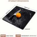 Marble Cutting Board For Kitchen, 16x16 Inch Pastry Board, Black Marble Slab With Non-Slip Feets For Cheese, Candy, Baking, Chocolate, Pack Of 1 Piece