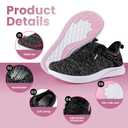Pairduck Slip-On Wide Width Women's Walking Shoes for Daily Strolls (Black)