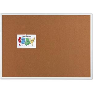 Quartet Cork Board, Bulletin Board, 3' x 2' Corkboard, Aluminum Frame (2303) (Silver)