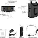 Portable Voice Amplifier, 30W 2800mAh Bluetooth Rechargeable Personal Voice Amplifier with Microphone Headset, Pa Systems Speaker for Multiple Locations Classroom, Meetings and Outdoors