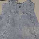 Women's Denim Dress Sexy V Neck Bodycon Sleeveless Jeans Short Dresses XL, Blue