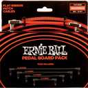 Ernie Ball Flat Ribbon Patch Cables Pedalboard Multi-Pack - Red