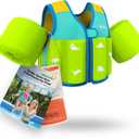 AEOCOO Toddler Swim Vest, Kids Pool Floaties for 1-2-3-5-7-9 Years Old, Comfortable Wear Bright Float Jacket with Water Ring, Unpadded Sides for Arm Comfort, Boys, Girls, nios, M (Chest Size up to 26.77IN, 30-50lb)