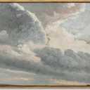 InSimSea Framed Canvas Wall Art Vintage Decor, Nature Wall Decor, Large Sky Clouds Sunset Wall Art Prints for Living Room, Classical Retro Paintings for Bedroom Office Home Decoration, 16"x24"