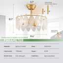 akiuzna 20-Inch Gold Crystal Fandelier Ceiling Fan with Light and Remote, Mid-Century Modern Caged Chandelier Fan, 6-Speed Reversible Motor for Bedroom, Nursery, Living Room, gold2