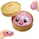 Glitter Dumpling, Glitter Dumpling Squishy Box, Dumplings Squishy, Anxiety Relief Fidget, Soft Squeeze Decompression Dough (Pink)
