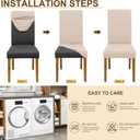Dining Chair Covers, Dining Room Chair Cover Set of 4, Stretch Kitchen Chair Covers, Detachable Washable Chair Cover, Parsons Chair Slipcovers Protective, for Home, Restaurant, Banquet (Beige)