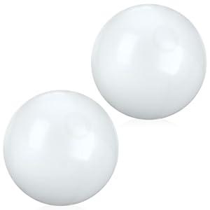 kymqlyw 2 Pcs 12 Inch Solid White Beach Balls Inflatable Beach Balls Bulk Large Blow up Pool Game Toys for for Summer Beach, Pool and Summer Birthday Party Supplies (White)