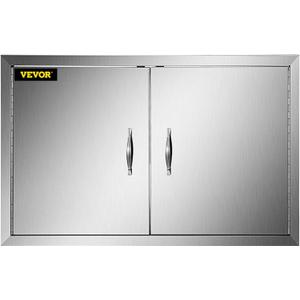 VEVOR BBQ Access Door, 31W x 24H Inch, Double Wall Outdoor Kitchen Door, Stainless Steel, Modern, Silver