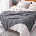 Panku Ultra Soft Cozy Knit Throw Blanket for Couch and Bed, Knitted Luxury Cozy Warm Fleece Blanket Throw, Plush Fluffy and Fuzzy Blankets for Gift (50x60 Inches, Dove Grey)