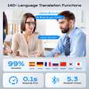 AI Smart Glasses,HD 1080P Camera Glasses with Video Recording & Photo Taking,140+ Language Real-Time Translation Glasses Perfect for Travel, Business(Transparent Anti-Blue)