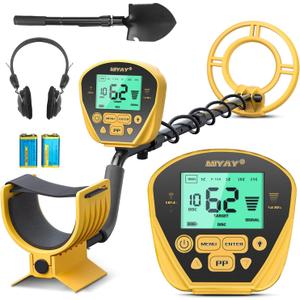 Metal Detector for Adults (German Patent 2024), Professional Metales Detectors with LCD Display, High Accuracy, Waterproof, Pinpoint, 5 Modes, 10" Coil, Lightweight (Yellow) Metal Detector for Adults (German Patent 2024), Professional Metales Detectors with LCD Display, High Accuracy, Waterproof, Pinpoint, 5 Modes, 10" Coil, Lightweight (Yellow)