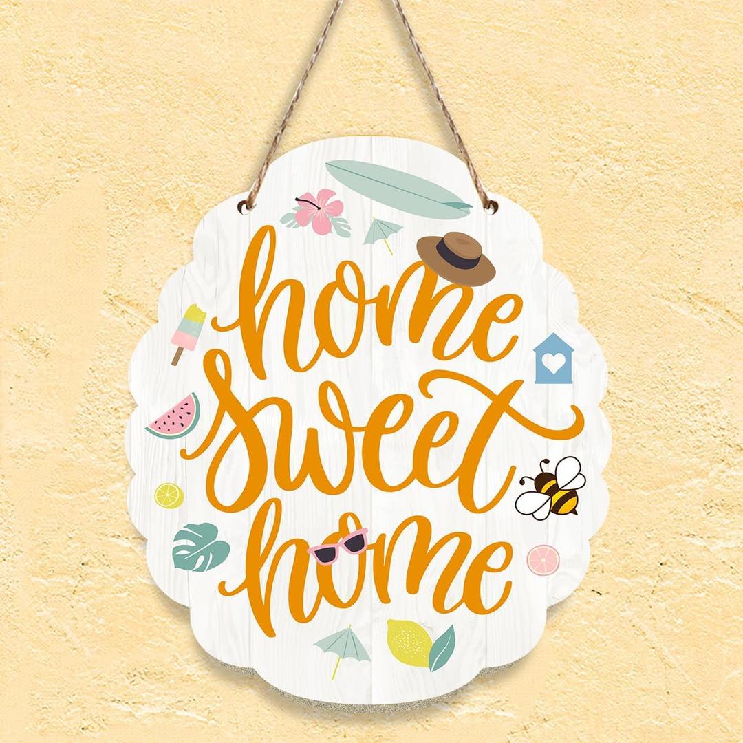 2 x Bee Decor Accessories Bee Decorations for Home Funny Wall Art Decor Hanging Sign Wood Plaque Block for Home Farmhouse Gate Living Room Bedroom