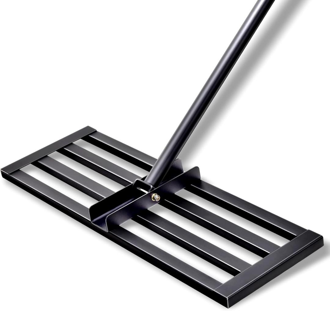 Lawn Leveling Rake Heavy Duty Steel Base with 78" Handle Professional Grade Soil Leveler for Garden Golf Course & Farm Fast Easy Assembly (30"x10")