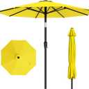 AreShark 10 FT Outdoor Patio Umbrella, Patio Table Umbrella with Push Button Tilt and Crank, Outdoor Patio Umbrellas with 8 Fiberglass Ribs, Patio Umbrellas for Market, Garden, Pool (Yellow)