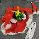 Froklic Christmas Porch Goose Outfits, 3 Pcs/ Set Red Snowflake Cape, Santa Hat and Scarf Goose Statue Clothes for 23" Plastic/ Cement Goose, Patio Lawn Garden Yard Xmas Decoration