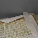 47th & Main Woven Rattan Capiz Shell Inlay Basket Tray Home Dcor for Table, Set of 2, Geometric