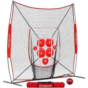 PowerNet Pitching Bundle, Baseball Net with Pitch Perfect Targets & Strike Zone Attachment, Weighted Ball, Softball Baseball Training Equipment to Increase Pitching Accuracy, 3 Net Sizes