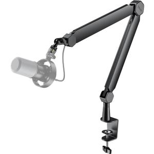 FIFINE Mic Arm Stand, Microphone Boom Arm with Desk Clamp, Cable Channels, 3/8" to 5/8" Threads, Heavy Metal Microphone Stand for Podcast, Vocal Recording, Gaming-BM66 Black