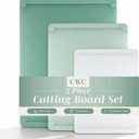 COOK WITH COLOR Extra Large Cutting Board Set, Jumbo-Sized Boards with Rubber Border for Enhanced Cooking Experience, 3-Piece, Sage