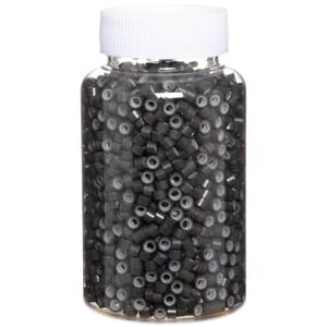 2500pcs 5mm Dark Brown Extension Beads,Silicone Lined Micro Rings,MicroLink I Tip Weft Beads for Hair Tinsel and Feathers Extensions
