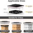 Solar Post Cap Lights 12 Packs for 4x4 Wooden/Vinyl Posts, IP65 Waterproof Fence Post Solar Lights with Warm/Cool/Neutral Lighting, Outdoor Post Lights for Garden, Patio, Porch- Black