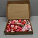 JUNEBRUSHS 50 Pcs Valentine's Day Mini Ducks, Pink Red Tiny Resin Ducks Heart Duck Figures Miniature Ornaments for Vase Filler Jewelry Making DIY Crafts Party Gifts Decorations