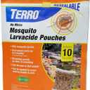 TERRO No Mess Mosquito Larvacide Pouches - 10 Pouches Included - T1210-10 Mosquito Larvacide Packets - Dissolvable Pouch for Stagnant Water