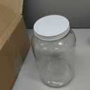 FastRack - 1 Gallon Jar with White METAL Airtight Lid | Glass Canisters with Airtight Lids | Large Glass Jar with Fermentation Lid for Brewing, Fermentation and Pickling