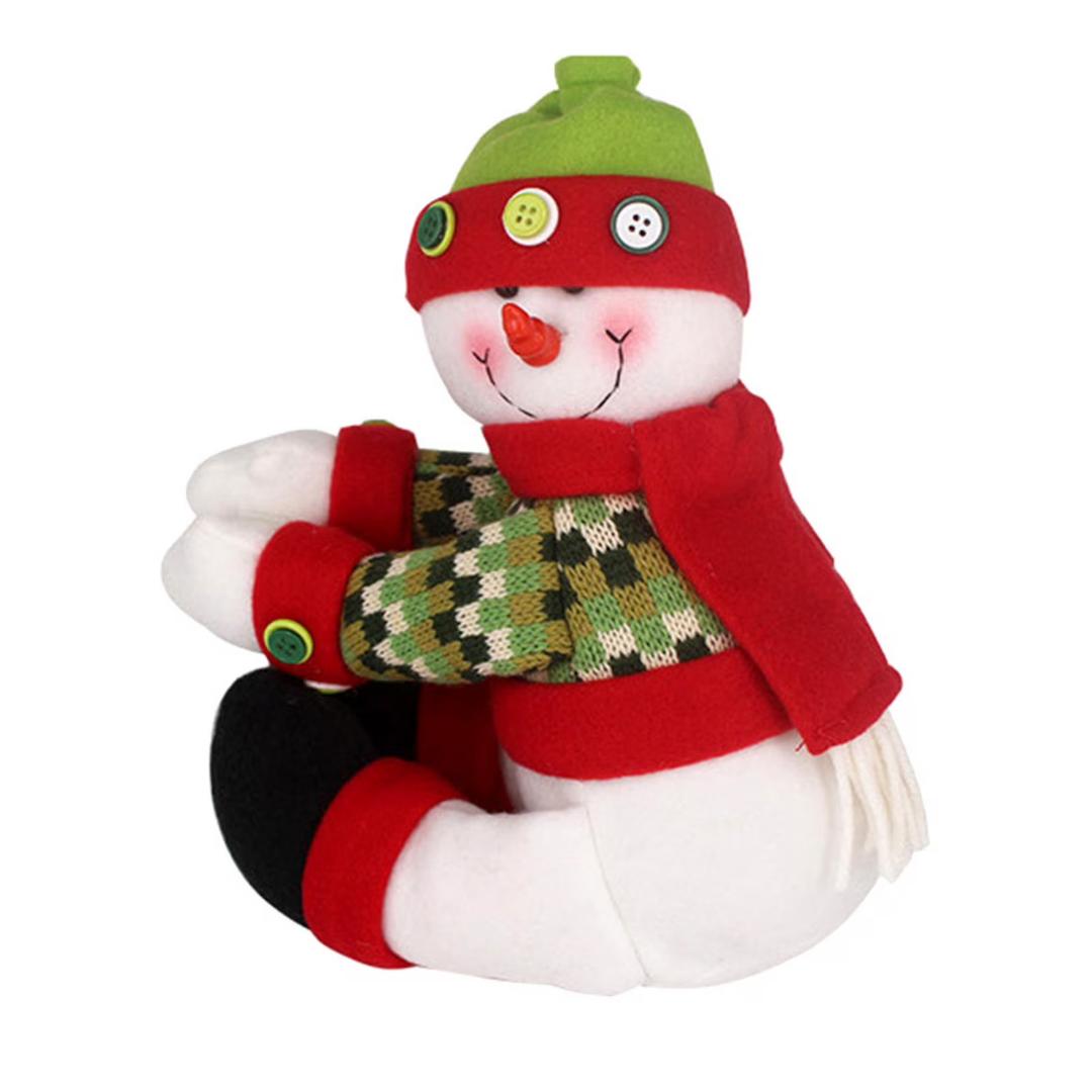 Snowman Christmas Tree Topper Decorations, Xmas Plush Snowman Hugger Treetop Decor for Christmas Tree Wine Bottle Curtain Ornaments