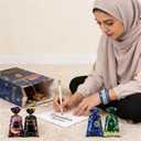 Mooliwe 144 Pcs Ramadan Mubarak Party Favor Gifts Bulk 48 Eid Ramadan Muslim Pencils 48 Mubarak Wristbands 48 Cellophane Gift Bag for Party Decorations Supplies(Conventional Style)