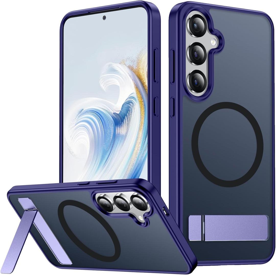 SPIDERCASE Magnetic for Samsung Galaxy S25 Plus Case, [3 Stand Ways][ Military Grade Drop Protection] with Invisible Stand Shockproof Slim Case for Samsung Galaxy S25 Plus 6.7", Purple