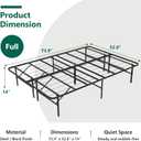 14 Inch Foldable Full Size Bed Frame, Heavy Duty Metal Platform Bed with Underbed Storage, Noise Free, Tool-Free Easy Assembly, No Box Spring Required