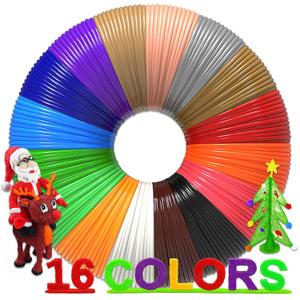 16-Color 320ft PLA 3D Pen Filament Refills - 1.75mm, Kids Safe, 250 Stencils eBook - for SCRIB3D P1 and MYNT3D Pens
