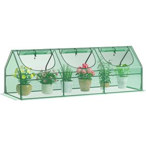 Greatbuddy Portable Mini Greenhouse, 339Ft, High-Density PE Plant Cover with 3 Roll-up Zipper Windows, Perfect for Outdoor Plant Growing