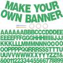 BEISHIDA 116 PCS A-Z DIY Letter Banner Kit Make Your Own Banner Glitter Green Including 111 Letters and Numbers 3 Rope and 2 Threading Device,Customized for Birthday Graduation Wedding Party Decor