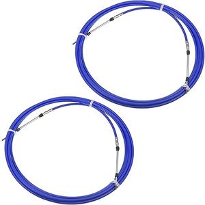 2pcs 24ft 8 Meter 315 Inch Marine Type 3300 / 33C Throttle Shift Remote Control Box Cable for Yamaha Outboard Engine Boat Motor Steering System Blue