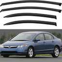 Window Visors Rain Guards for 2006 2007 2008 2009 2010 2011 Honda Civic, Out-Channel Window Vent Wind Deflectors Visors Shades for 06 07 08 09 10 11 Civic Sedan