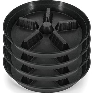 4 Pack Plant Saucer 12 inch, 8 10 14 17 inch, Plant Stand Plastic Plant Saucers for Indoors Outdoor, Heavy Duty Flower Saucers for Potted Plants, Pot Saucers for Plants, Grow Bags Saucers