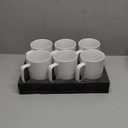 Jassceram Coffee Mugs Set of 6, 18 Ounce Porcelain Mugs for Latte, Hot Tea, Cappuccino, Cocoa and Milk, Ceramic Coffee Cups with Large Handle - Dishwasher & Microwave Safe, White