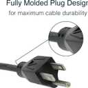 C2G Power Cord, Replacement Power Cable, 3 Pin Connector, Universal Power Cord, 16 AWG, Black, 5 Feet (1.52 Meters), Cables to Go 29927