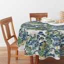 Horaldaily Decorativear Tablecloth 9090 Inch Round, Seasonal House Trees Vintage Style Mountain Fall Washable Seasonal Table Cover for Party Picnic Dinner Decor
