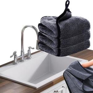 Shiny Cleaning Wipes, 3Pack Shiny Cloths Drying Towels, Shower Doors Drying Towels,16 * 16" Streak Free Glass Window Car Mirror Super Absorbent Microfiber Cleaning Cloths (3pcs Grey 16 * 16)
