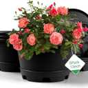 KPUVX Outdoor Flower Pots 5 Packs 13 inch pots for Plants Modern Decorative Garden Pot with Saucer, Lightweight Large Resin Planters for Indoor Plants,Decorative Resin Plant pots