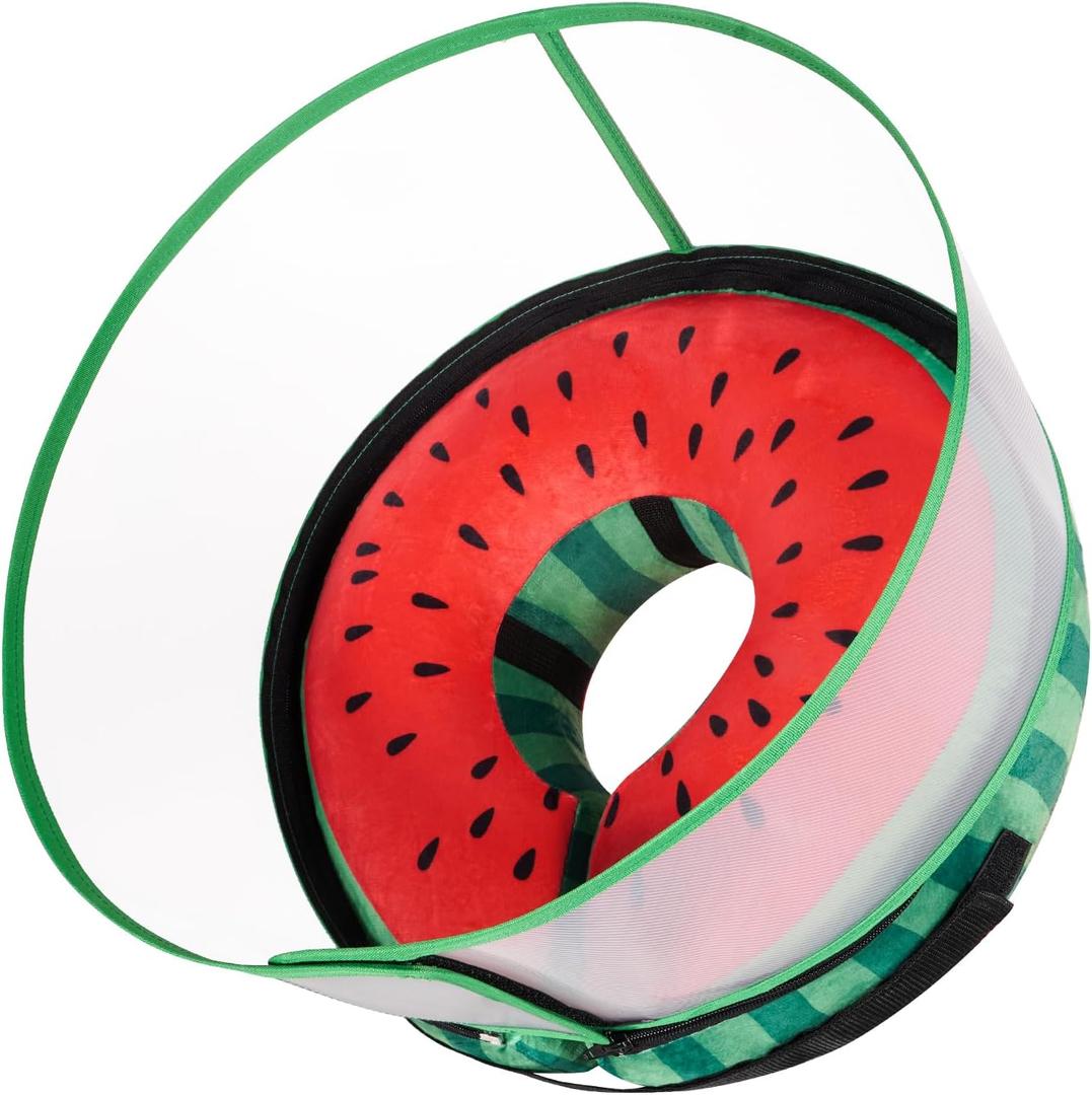 CNEO Inflatable Dog Cone Collar with Detachable Enhanced Anti-Licking Shield, Soft Neck Donut Collar for Dogs After Surgery, Adjustable Dog Cone Alternative for Large Medium Small Dogs & Cats