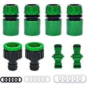 28P Garden Hose Connector Set,1/2 in Hose Quick Connectors, 1/2 in Double Male Snap Connector, and 2-in-1 3/4 in&1/2 in Faucet Hose Connector for Garden