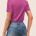 Agnes Urban Womens Tops Dressy Casual V Neck Short Sleeve Shirts Summer Loose T Shirts Trendy Tops Tunic Blouses (L)