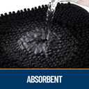 OLANLY Dog Door Mat for Muddy Paws 47x24, Absorbs Moisture and Dirt, Absorbent Non-Slip Washable Doormat, Quick Dry Chenille Mud Mat for Dogs, Entry Indoor Entryway Carpet for Inside Floor, Black